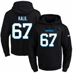 NFL Mens Nike Carolina Panthers 67 Ryan Kalil Black Name Number Pullover Hoodie