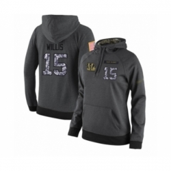 Football Womens Cincinnati Bengals 15 Damion Willis Stitched Black Anthracite Salute to Service Player Performance Hoodie