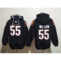 Men Cincinnati Bengals 55 Logan Wilson Black Pullover Hoodie