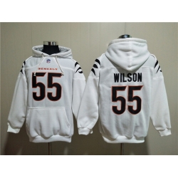 Men Cincinnati Bengals 55 Logan Wilson White Pullover Hoodie