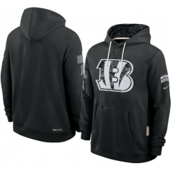 Men Cincinnati Bengals Black 2026 Salute to Service Sideline Dri FIT Pullover Hoodie