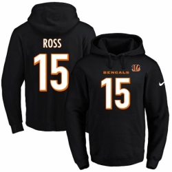 NFL Mens Nike Cincinnati Bengals 15 John Ross Black Name Number Pullover Hoodie