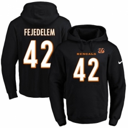 NFL Mens Nike Cincinnati Bengals 42 Clayton Fejedelem Black Name Number Pullover Hoodie