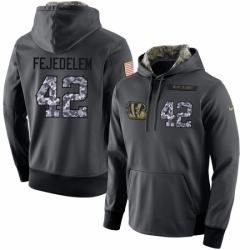 NFL Mens Nike Cincinnati Bengals 42 Clayton Fejedelem Stitched Black Anthracite Salute to Service Player Performance Hoodie