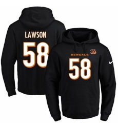 NFL Mens Nike Cincinnati Bengals 58 Carl Lawson Black Name Number Pullover Hoodie