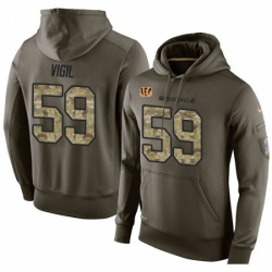 NFL Nike Cincinnati Bengals 59 Nick Vigil Green Salute To Service Mens Pullover Hoodie