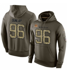 NFL Nike Cincinnati Bengals 96 Carlos Dunlap Green Salute To Service Mens Pullover Hoodie