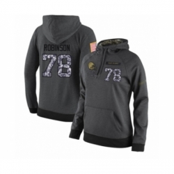 Football Womens Cleveland Browns 78 Greg Robinson Stitched Black Anthracite Salute to Service Player Performance Hoodie