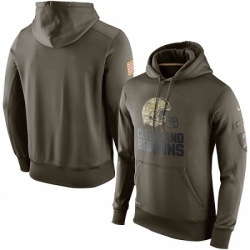 NFL Mens Cleveland Browns Nike Olive Salute To Service KO Performance Hoodie