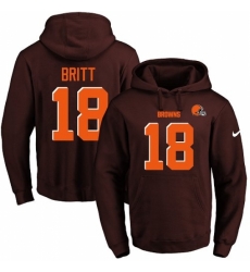 NFL Mens Nike Cleveland Browns 18 Kenny Britt Brown Name Number Pullover Hoodie