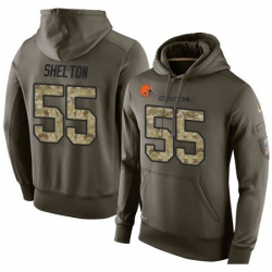 NFL Nike Cleveland Browns 55 Danny Shelton Green Salute To Service Mens Pullover Hoodie