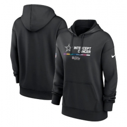 Women Dallas Cowboys 2022 Black NFL Crucial Catch Therma Performance Pullover Hoodie