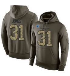 NFL Nike Dallas Cowboys 31 Byron Jones Green Salute To Service Mens Pullover Hoodie