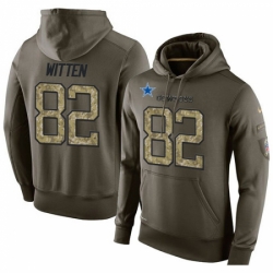 NFL Nike Dallas Cowboys 82 Jason Witten Green Salute To Service Mens Pullover Hoodie