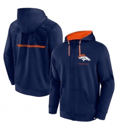 Men Denver Broncos Navy Defender Evo Full Zip Hoodie