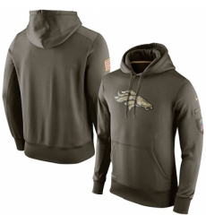 NFL Mens Denver Broncos Nike Olive Salute To Service KO Performance Hoodie