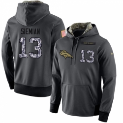 NFL Mens Nike Denver Broncos 13 Trevor Siemian Stitched Black Anthracite Salute to Service Player Performance Hoodie