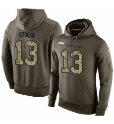 NFL Nike Denver Broncos 13 Trevor Siemian Green Salute To Service Mens Pullover Hoodie