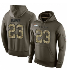 NFL Nike Denver Broncos 23 Devontae Booker Green Salute To Service Mens Pullover Hoodie