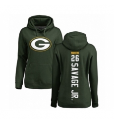 Football Womens Green Bay Packers 26 Darnell Savage Jr Green Backer Hoodie