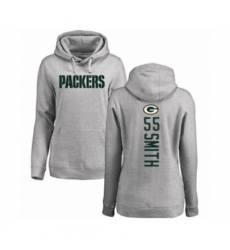 Football Womens Green Bay Packers 55 ZaDarius Smith Ash Backer Hoodie