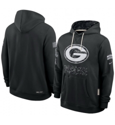 Men Green Bay Packers Black 2026 Salute to Service Sideline Dri FIT Pullover Hoodie