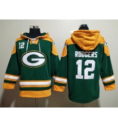 NFL Men Green Bay Packers 12 Aaron Rodgers Stitched Hoodie