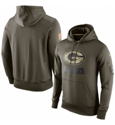 NFL Mens Green Bay Packers Nike Olive Salute To Service KO Performance Hoodie