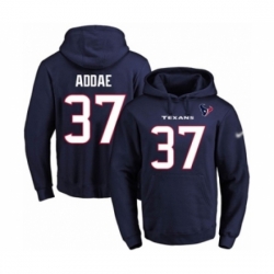 Football Mens Houston Texans 37 Jahleel Addae Navy Blue Name Number Pullover Hoodie