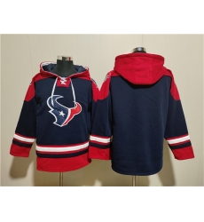 Men Houston Texans Blank Navy Ageless Must Have Lace Up Pullover Hoodie