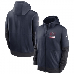 Men Houston Texans Nike Sideline Impact Lockup Performance Full Zip Hoodie Navy