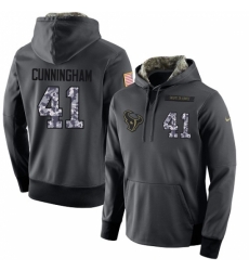 NFL Mens Nike Houston Texans 41 Zach Cunningham Stitched Black Anthracite Salute to Service Player Performance Hoodie