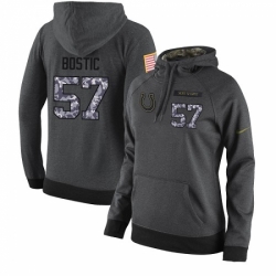 NFL Womens Nike Indianapolis Colts 57 Jon Bostic Stitched Black Anthracite Salute to Service Player Performance Hoodie