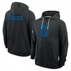 Men Indianapolis Colts Black Sideline Standard Issue Initial Home Dri FIT Pullover Hoodie