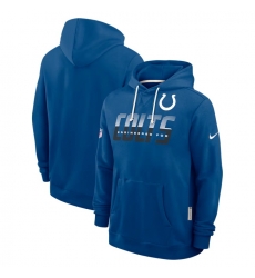 Men Indianapolis Colts Royal Sideline Standard Issue Top Prospect Dri FIT Hoodie Men Indianapolis Colts Royal Sideline Standard Issue Top Prospect Dri FIT Hoodie