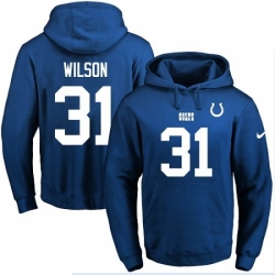 NFL Mens Nike Indianapolis Colts 31 Quincy Wilson Royal Blue Name Number Pullover Hoodie