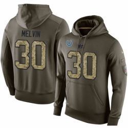 NFL Nike Indianapolis Colts 30 Rashaan Melvin Green Salute To Service Mens Pullover Hoodie