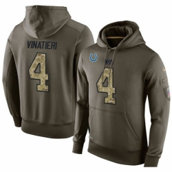 NFL Nike Indianapolis Colts 4 Adam Vinatieri Green Salute To Service Mens Pullover Hoodie