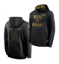 Men Custom Men Jacksonville Jaguars 2020 Salute To Service Black Sideline Performance Pullover Hoodie