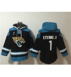 Men Jacksonville Jaguars 1 Travis Etienne Jr  Black Ageless Must Have Lace Up Pullover Hoodie