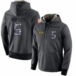 NFL Mens Nike Jacksonville Jaguars 5 Blake Bortles Stitched Black Anthracite Salute to Service Player Performance Hoodie