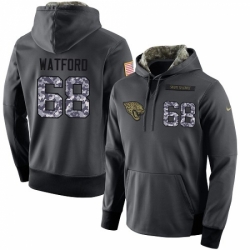 NFL Mens Nike Jacksonville Jaguars 68 Earl Watford Stitched Black Anthracite Salute to Service Player Performance Hoodie