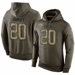 NFL Nike Jacksonville Jaguars 20 Jalen Ramsey Green Salute To Service Mens Pullover Hoodie