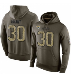 NFL Nike Jacksonville Jaguars 30 Corey Grant Green Salute To Service Mens Pullover Hoodie