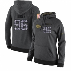 NFL Womens Nike Kansas City Chiefs 96 Bennie Logan Stitched Black Anthracite Salute to Service Player Performance Hoodie