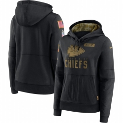 Women Kansas City Chiefs Nike 2020 Salute to Service Performance Pullover Hoodie Black