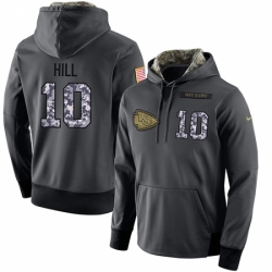 NFL Mens Nike Kansas City Chiefs 10 Tyreek Hill Stitched Black Anthracite Salute to Service Player Performance Hoodie