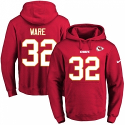 NFL Mens Nike Kansas City Chiefs 32 Spencer Ware Red Name Number Pullover Hoodie