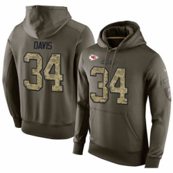 NFL Nike Kansas City Chiefs 34 Knile Davis Green Salute To Service Mens Pullover Hoodie