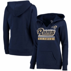 NFL Los Angeles Rams Majestic Womens Self Determination Pullover Hoodie Navy